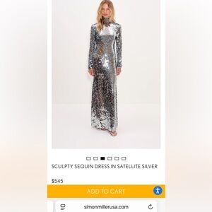 Simon Miller Silver Sequin Maxi Dress